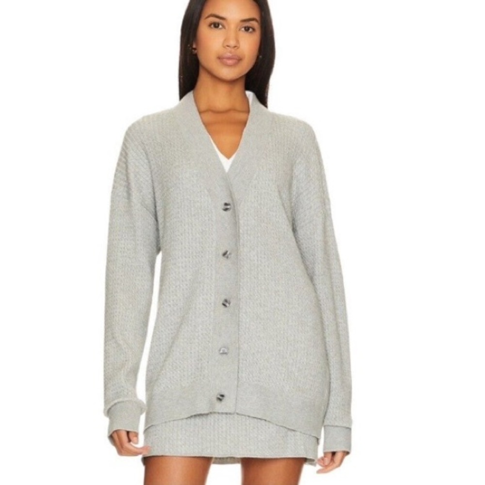 NWT WeWoreWhat Varsity Cardigan Heather Grey Size Medium/Large M/L NEW $138 - Picture 3 of 6